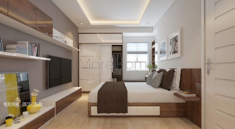 Thiết kế nội thất phòng ngủ master chung cư hiện đại